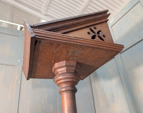 Handsome 1860's Gothic Oak Pedestal Church Lectern from St Giles Darlton