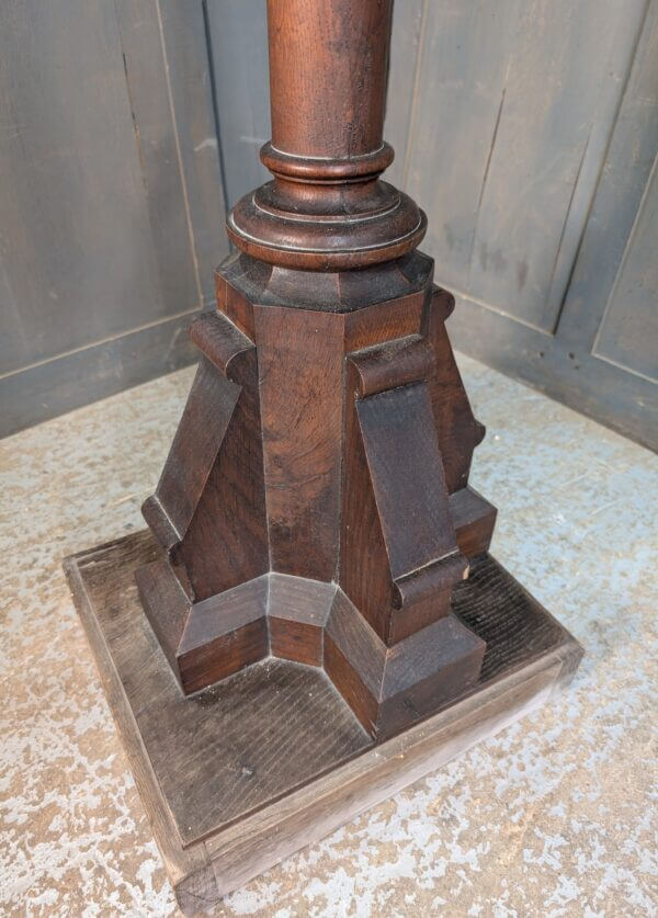 Handsome 1860's Gothic Oak Pedestal Church Lectern from St Giles Darlton