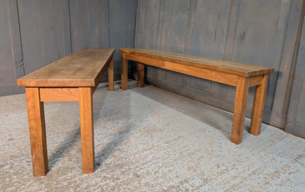 Simple Square Legged Oak Benches - TRADE IN
