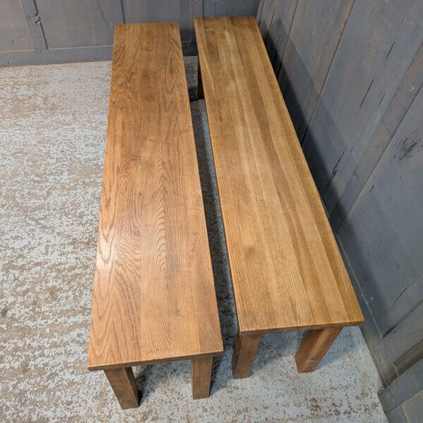 Simple Square Legged Oak Benches - TRADE IN