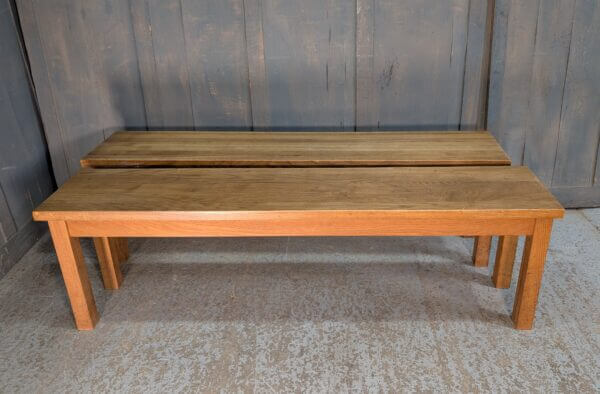 Simple Square Legged Oak Benches - TRADE IN