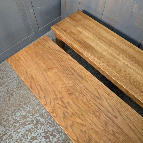 Simple Square Legged Oak Benches - TRADE IN