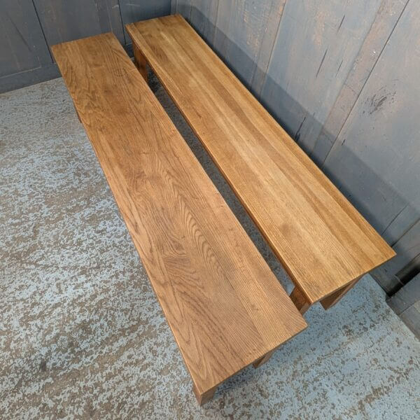Simple Square Legged Oak Benches - TRADE IN