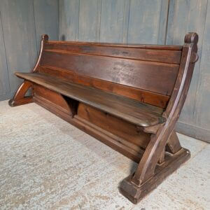 Unusual & Stylish Swept Back 1860's 'Y' Ended Pine Church Pews Benches