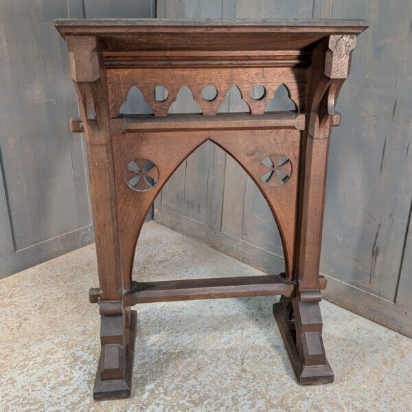 1860's Gothic Detailed Oak Ambo Reading Desk Lectern from St Giles Darlton