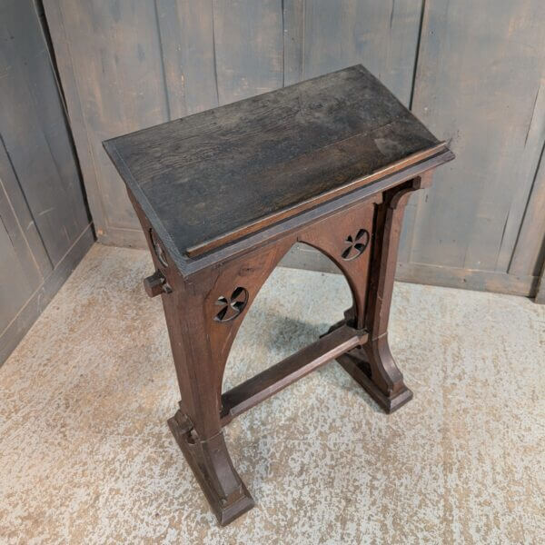 1860's Gothic Detailed Oak Ambo Reading Desk Lectern from St Giles Darlton