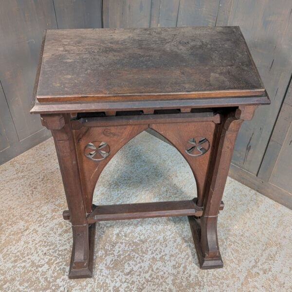 1860's Gothic Detailed Oak Ambo Reading Desk Lectern from St Giles Darlton