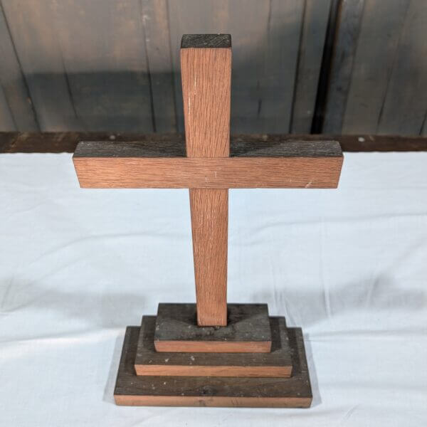 1860's Simple Oak Altar Cross from St Giles Darlton