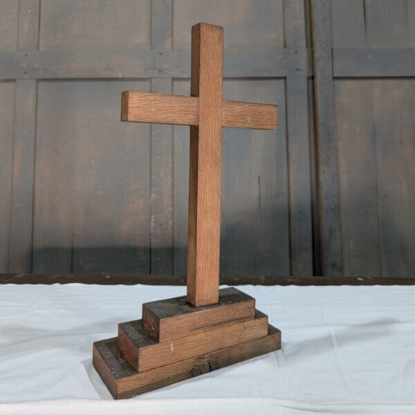 1860's Simple Oak Altar Cross from St Giles Darlton