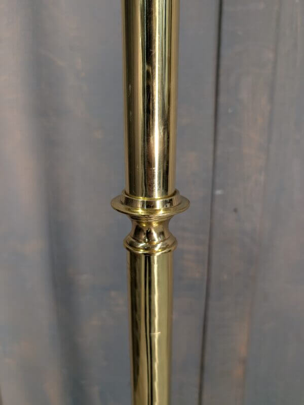 Very Tall Highly Polished Baroque Style Brass Processional Cross with Claw Foot Stand