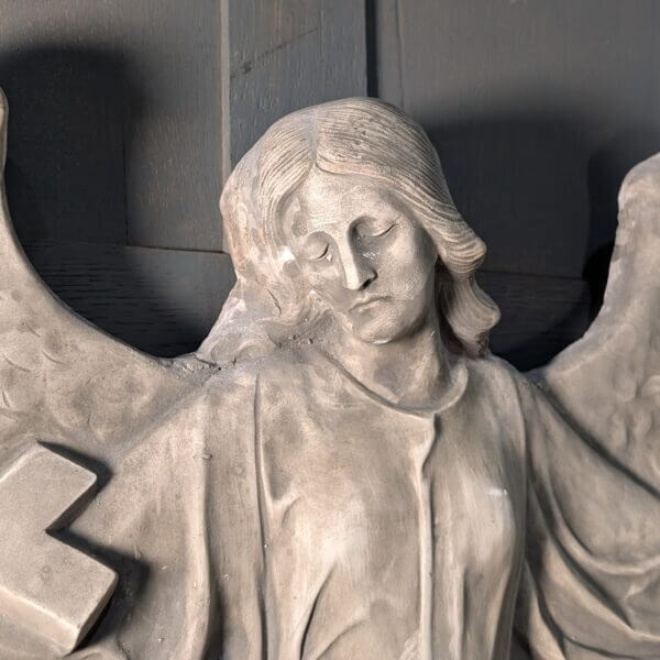 Large Religious Plaque Angel Bearing the Cross