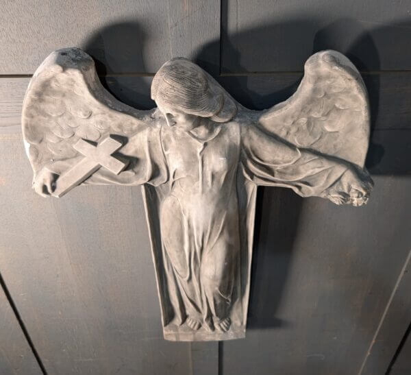 Large Religious Plaque Angel Bearing the Cross