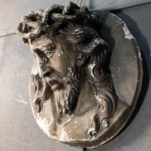 Distressed Vintage Roundel of Jesus