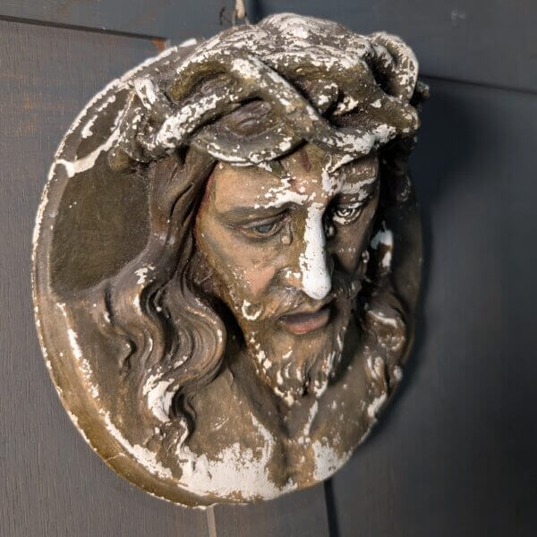 Distressed Vintage Roundel of Jesus