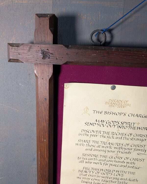 Attractive Mild Gothic Oak Noticeboard from St Giles Darlton