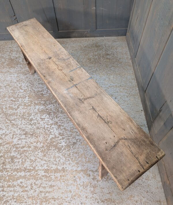 Simple Victorian Pine Bench from St Giles Darlton