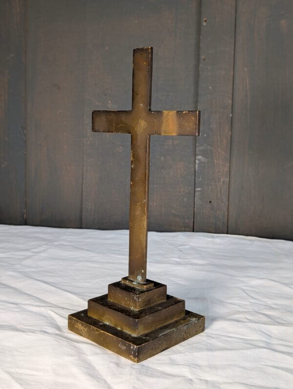 Simple Solid Small Brass Plain Altar Cross
