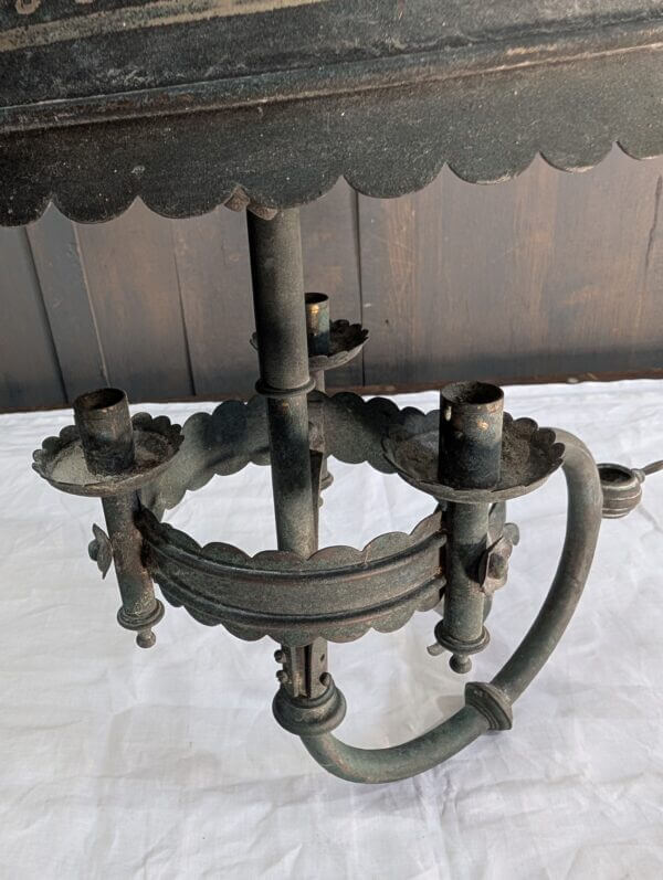 Ornate & Peculiar Solid Brass Wall Mounted Gothic Candelabra 1870's
