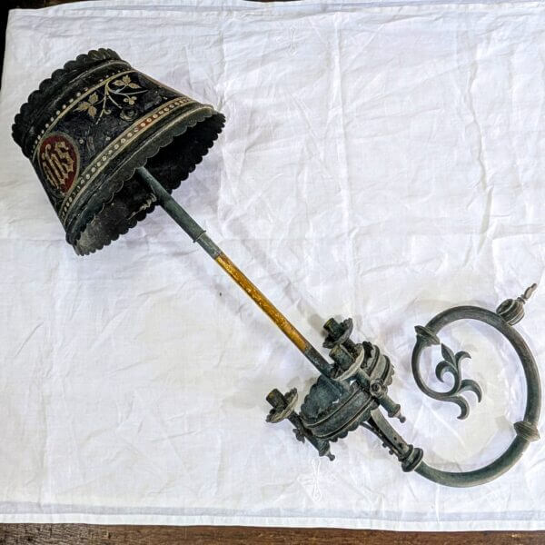 Ornate & Peculiar Solid Brass Wall Mounted Gothic Candelabra 1870's