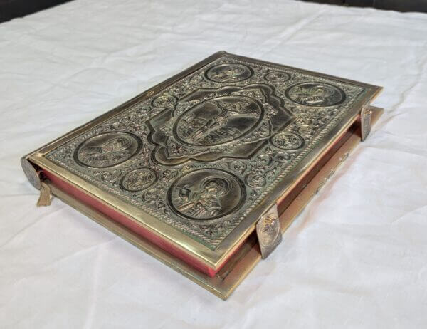 Extremely Ornate Brass Bound Gospel Lectionary of The Greek Orthodox Church