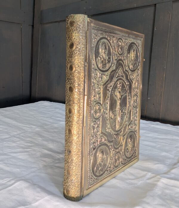 Extremely Ornate Brass Bound Gospel Lectionary of The Greek Orthodox Church