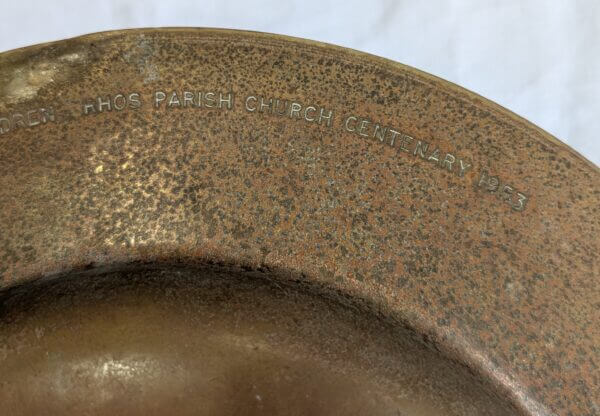 Large Vintage Brass 'IHS' Church Communion Plate