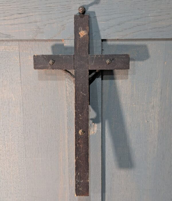 Rare 1700's Bronze & Teak French Crucifix