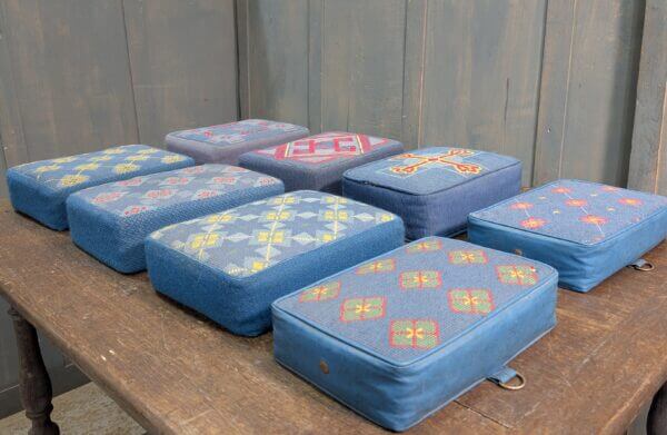 Embroidered Harlequin Set of 8 Church Kneelers Hassocks Cushions