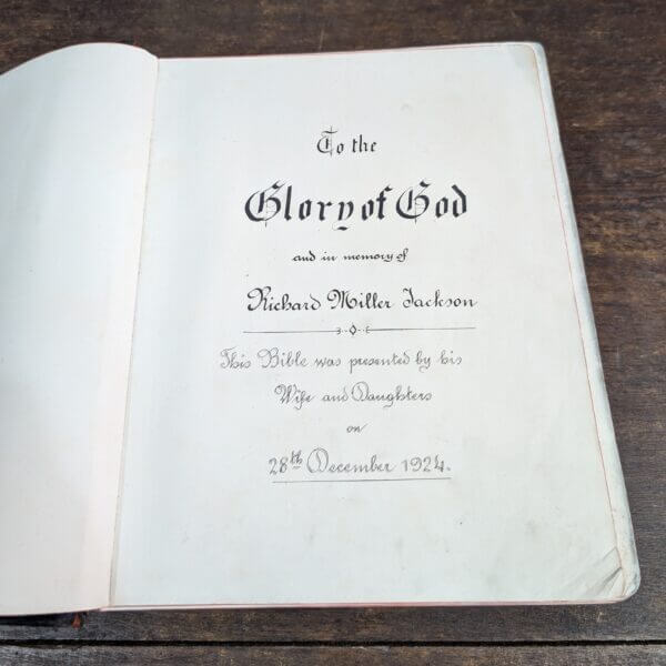 Large Leather Bound 1924 Oxford Church Lessons Bible