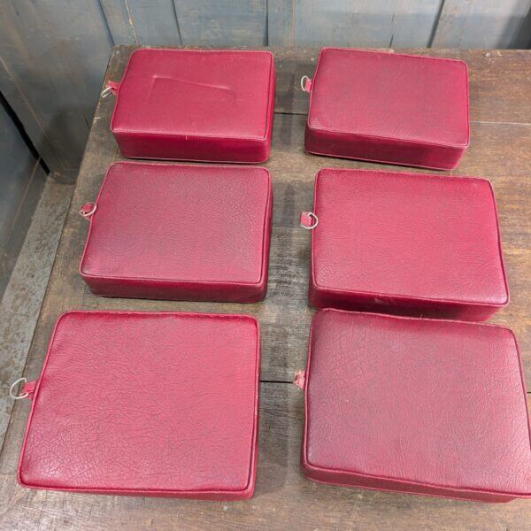 Set of 6 Embroidered Red Church Kneelers Hassocks Cushions #1