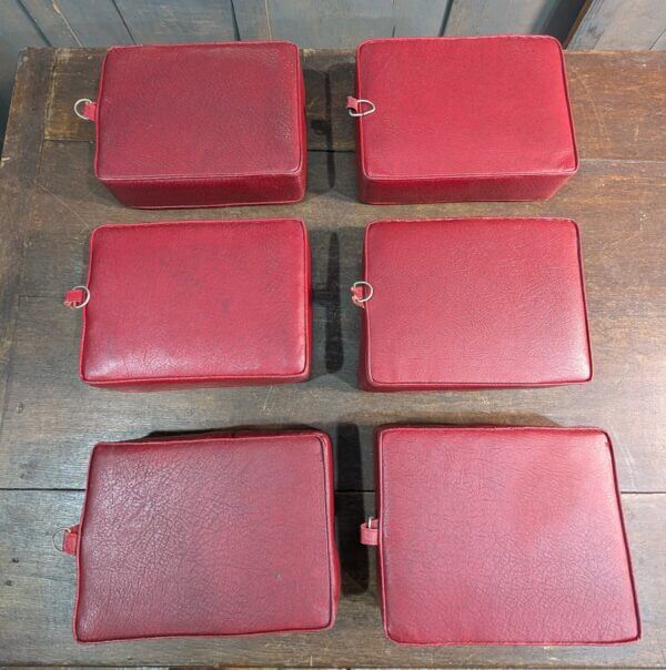 Set of 6 Embroidered Red Church Kneelers Hassocks Cushions #2