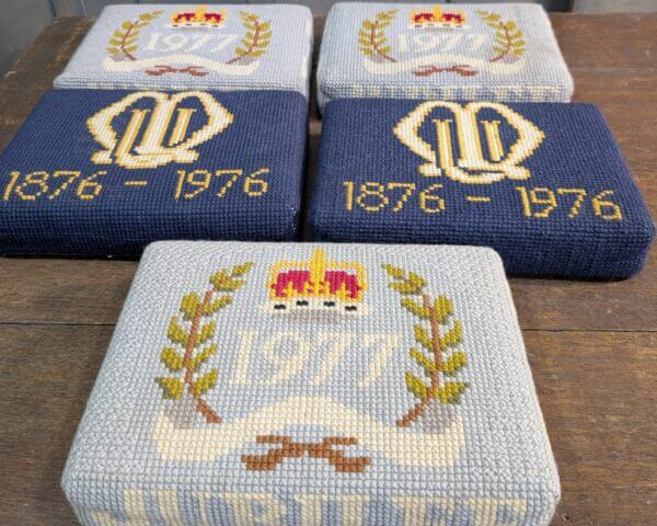 Group of 5 Church Hassocks Cushions Kneelers 1976-1977