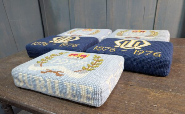 Group of 5 Church Hassocks Cushions Kneelers 1976-1977