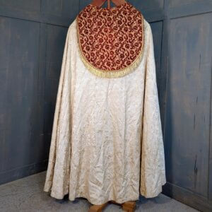 1950's Vintage Damask & Brocade Cream & Russet Silk Cope