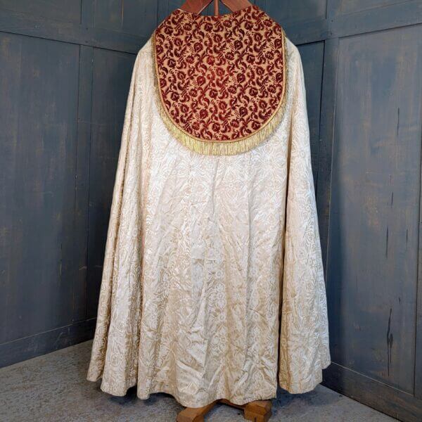 1950's Vintage Damask & Brocade Cream & Russet Silk Cope