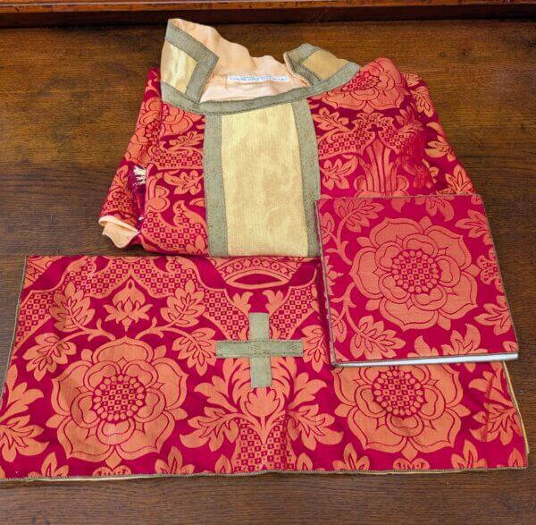 Watts & Co Red & Gold Silk Damask Dalmatics with Stoles