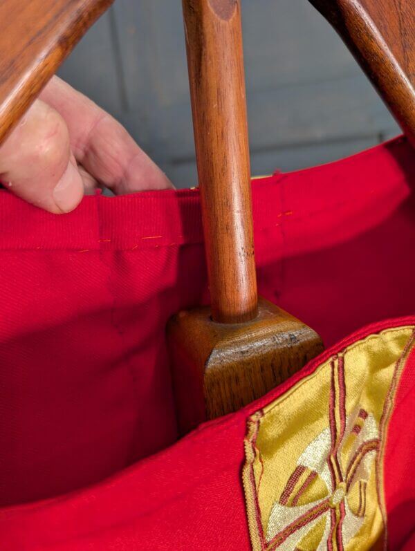 Modern Polyester Scarlet & Gold Chasuble with Post Deco Designs