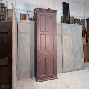 Narrow but Tall Pine Church Cupboard in Original Paint from St Giles Darlton