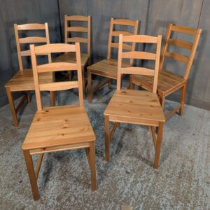 Set of 6 IKEA 'Jokkmokk' Pine Dining Chairs - TRADE IN -