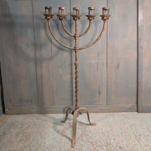 Vintage Iron Five Branch Floor Candelabra