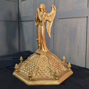 Beautiful Antique Carved Limewood Gilded Angel Centrepiece