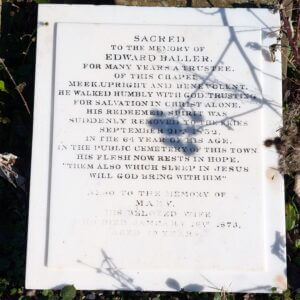 1832 White Memorial Plaque Tombstone for Edward & Mary Baller