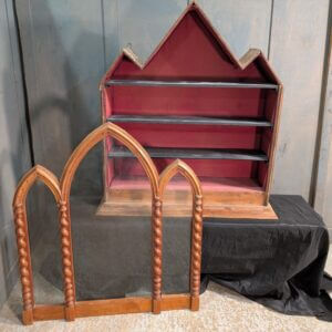 French Walnut, Oak and Pine Antique Gothic Display Case