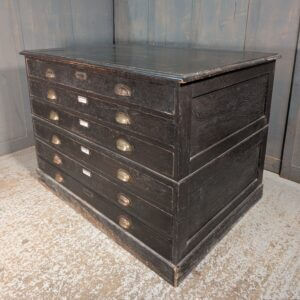 1920's Vintage Heavy Dark Oak 'Coleman & Co' Church Vestment Plan Chest