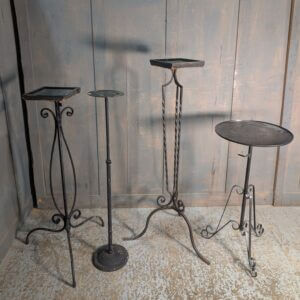 Four Wrought Iron & Steel Church Steel Plant Stands