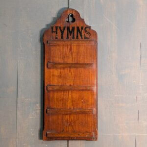 Nice Simple Victorian Gothic Pitch Pine Hymn Board from St James Wrexham
