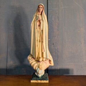 Portuguese Working Class 1960's Plastic Religious Statue of Our Lady of Fatima