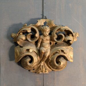 18th Century South European Carved Teak Section probably from a Reredos Surround