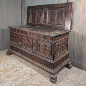 Antique Carved Ornate Italian Walnut Cassone Chest Coffer