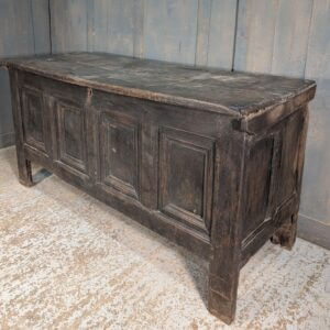 Very Old Looking 18th Century Panelled Oak Coffer